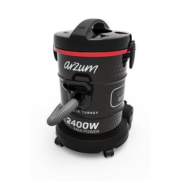 Arzum Drum Vacuum Cleaner 2400 Watts,Black, 21 liter, AR4106, 3 Years Full Warranty