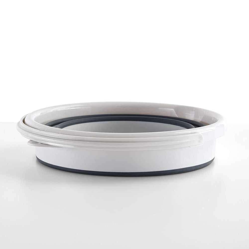 دلو قابل للطي 12 لتر بلاستيك حراري، رمادي فاتح وداكن من ميري دلو قابل للطي 12 لتر بلاستيك حراري، رمادي فاتح وداكن من ميري