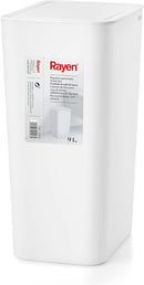 سلة مهملات سعتة 9 لتر لون أبيض من راين