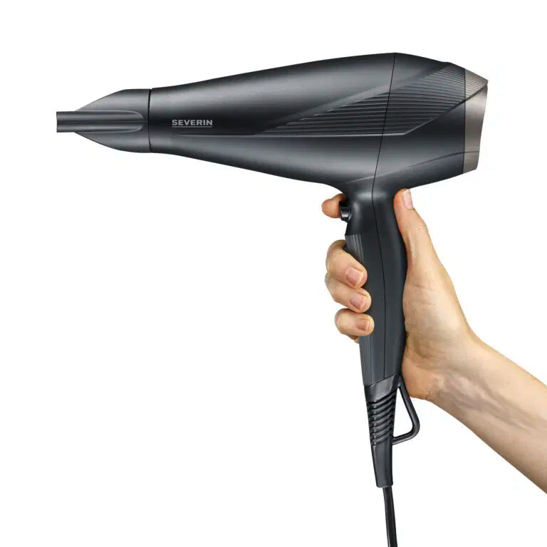 سشوار شعر Severin HT-0167 بقوة 2300 واط مع تقنية الأيونات، موزع الهواء مع فوهة تركيز — لون أسود/فضي سشوار شعر Severin HT-0167 بقوة 2300 واط مع تقنية الأيونات، موزع الهواء مع فوهة تركيز — لون أسود/فضي
