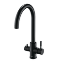 صورة معزولة باللون الأسود تُظهر صنبور مطبخ فيليبس ثلاثي الاتجاهات (3-Way Kitchen Tap) طراز ASH3512-10. الصنبور ذو لون أسود مطفأ وله قوس عالٍ ومقبضان جانبيان للتحكم.

