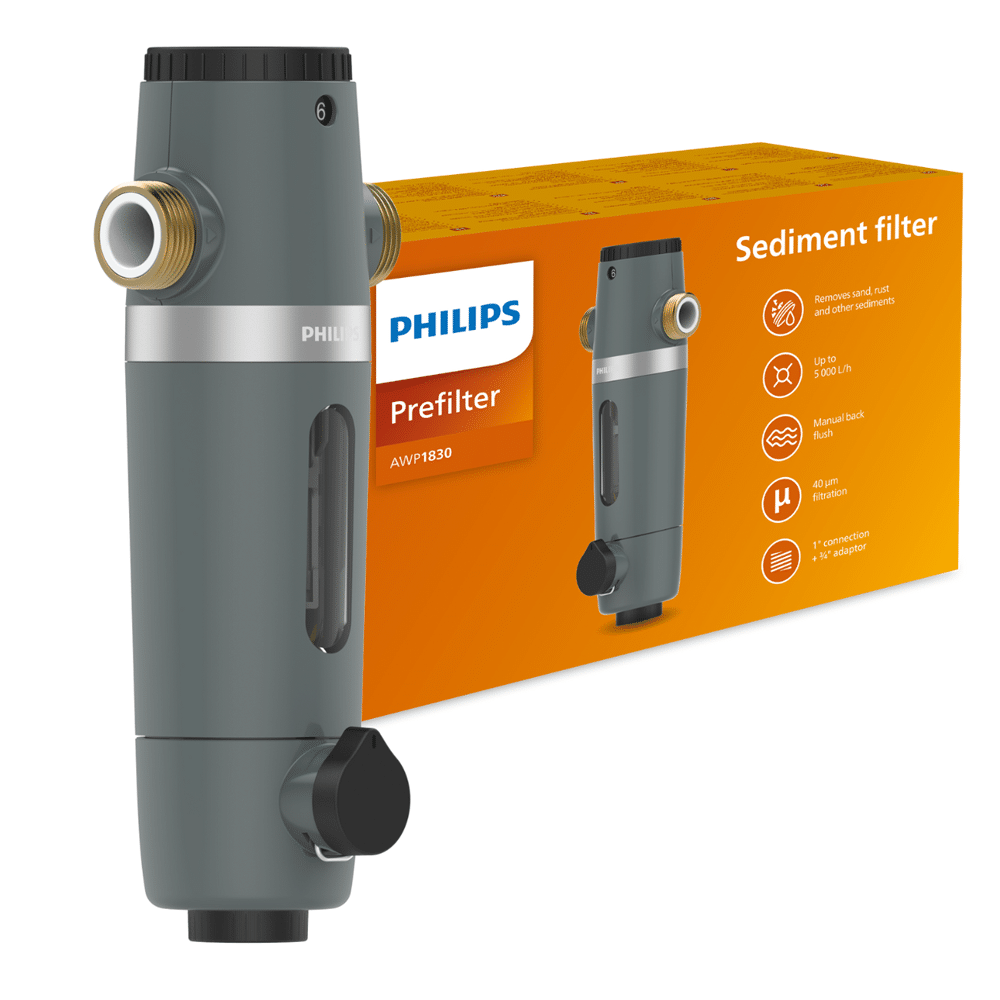 فلتر مياه مسبق من Philips AWP1830 – حماية من الرواسب والطين والصدأ فلتر مياه مسبق من Philips AWP1830 – حماية من الرواسب والطين والصدأ