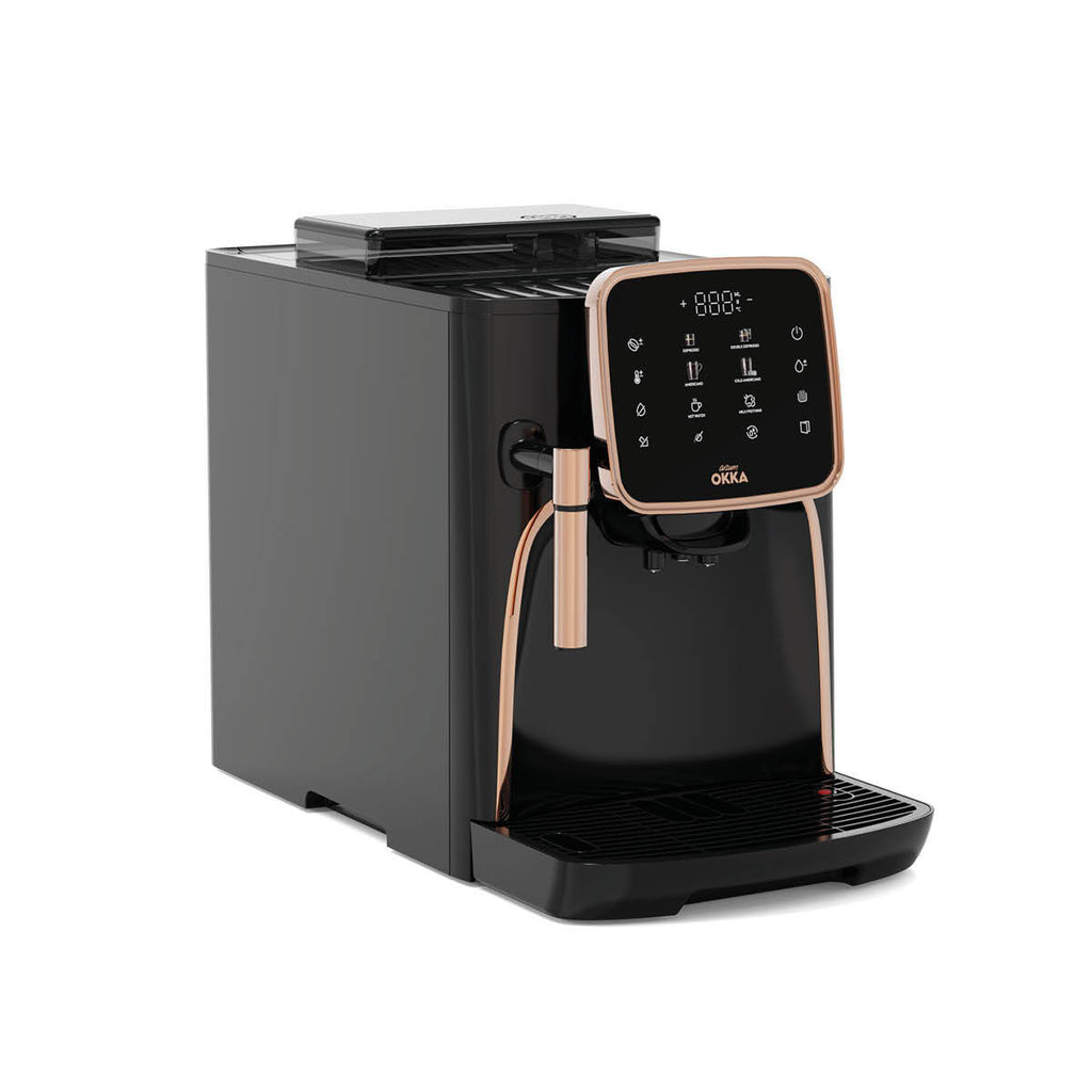 ماكينة صنع الإسبريسو الأوتوماتيكية بالكامل OK0030 Okka Espresso Pro - Chrome ماكينة صنع الإسبريسو الأوتوماتيكية بالكامل OK0030 Okka Espresso Pro - Chrome