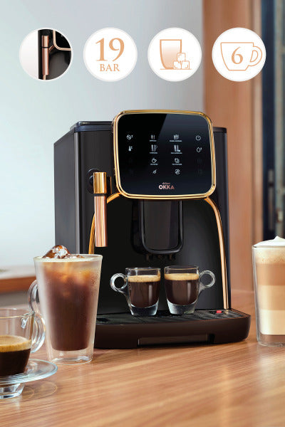 ماكينة صنع الإسبريسو الأوتوماتيكية بالكامل OK0030 Okka Espresso Pro - Silver ماكينة صنع الإسبريسو الأوتوماتيكية بالكامل OK0030 Okka Espresso Pro - Silver